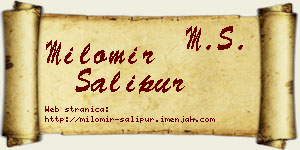 Milomir Šalipur vizit kartica